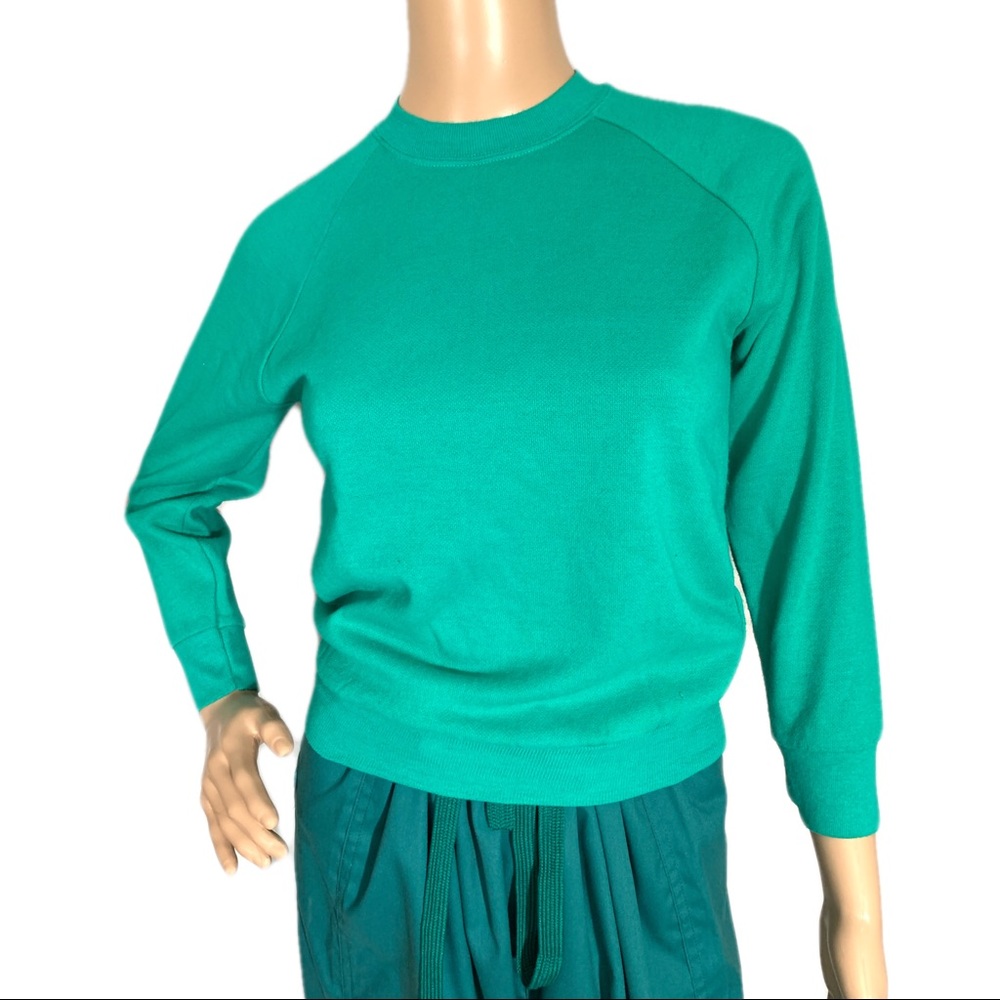 Vintage American Concepts Women’s Green Pullover Jumper Sweatshirt Sweater XS - Picture 4 of 8